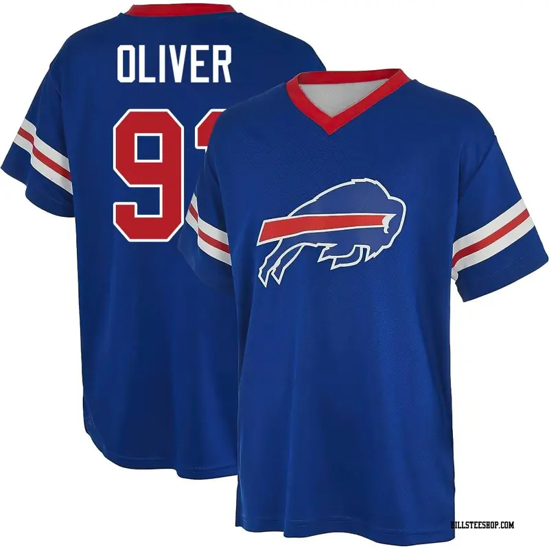 Youth Buffalo Bills ＃91 Ed Oliver Blue Name & Number Game Day V-Neck T-Shirt