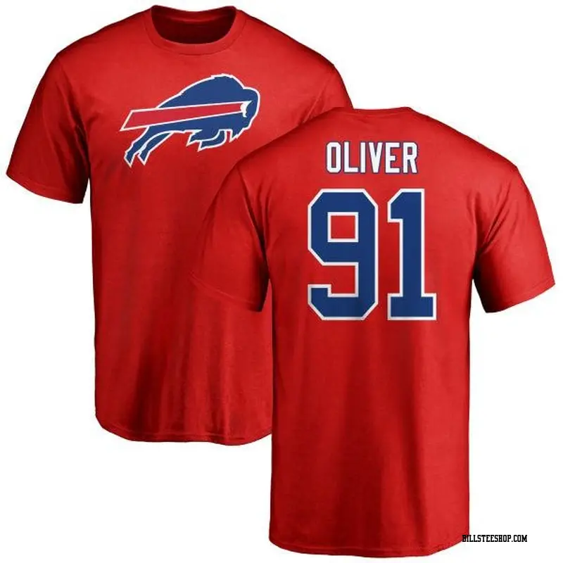 Youth Buffalo Bills ＃91 Ed Oliver Red Name & Number Logo T-Shirt